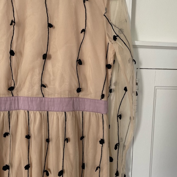 cristina gavioli long sleeve mesh dress with black lace - Picture 2 of 9